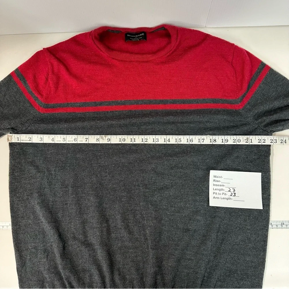 BANANA REPUBLIC FACTORY Sweater Sz XL Merino Wool  Color Block - Picture 3 of 7
